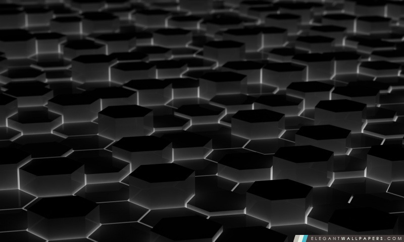 Hexagones noirs, Arrière-plans HD à télécharger