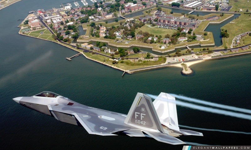 F22A Raptor volant au-dessus de la Virginie, Arrière-plans HD à télécharger