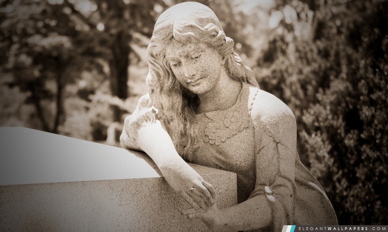 Statue de femme cimetière, Arrière-plans HD à télécharger
