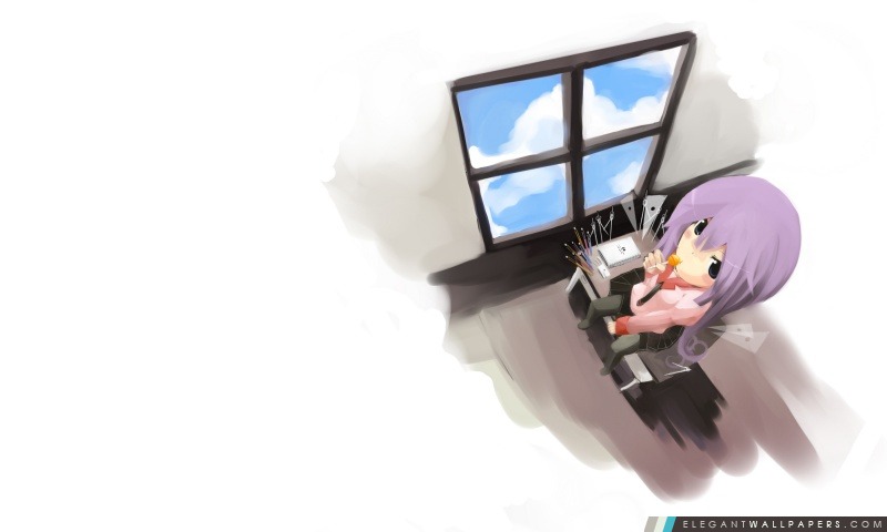 Anime Girl Bureau, Arrière-plans HD à télécharger