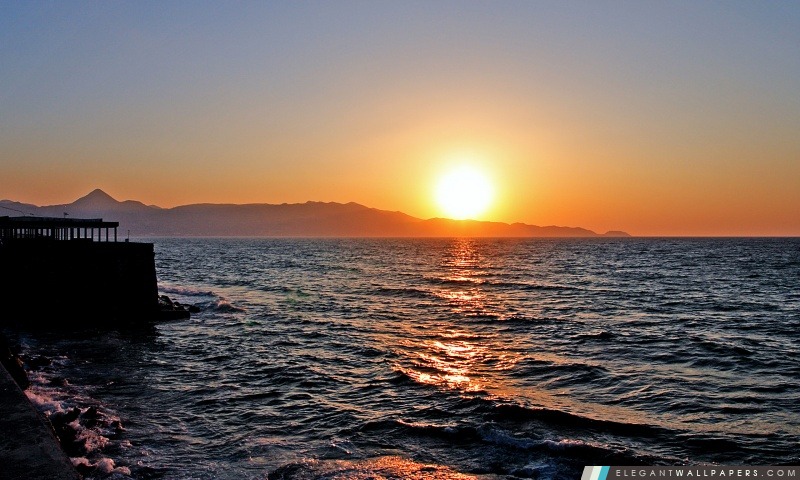 Coucher de soleil en Grèce, Arrière-plans HD à télécharger