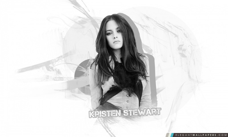 Kristen Stewart noir et blanc, Arrière-plans HD à télécharger