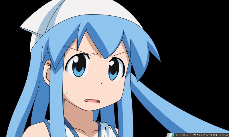 Anime Girl Angry avec les cheveux bleus, Arrière-plans HD à télécharger