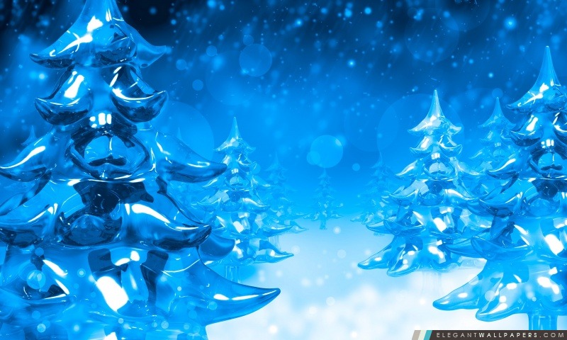 Arbres de Noël sur glace, Arrière-plans HD à télécharger