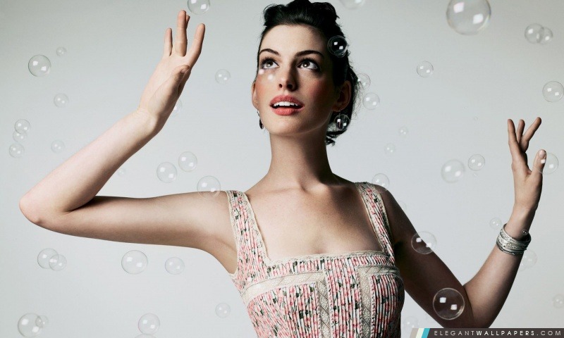 Anne Hathaway et bulles, Arrière-plans HD à télécharger