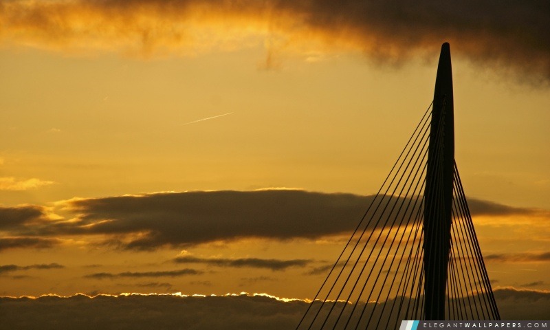 Sunset Prince Claus Bridge, Utrecht, Pays-Bas, Arrière-plans HD à télécharger