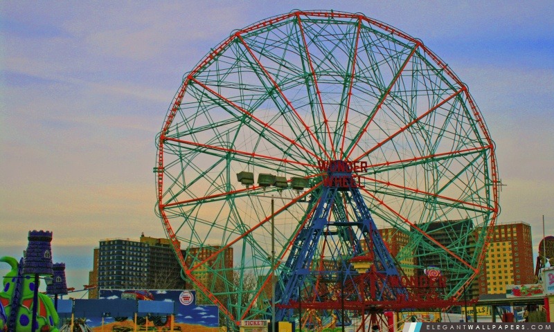 Coney Island Ferris Wheel, Arrière-plans HD à télécharger