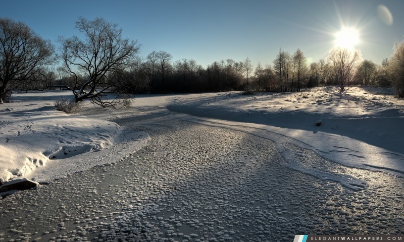 Icy River, hiver, Arrière-plans HD à télécharger