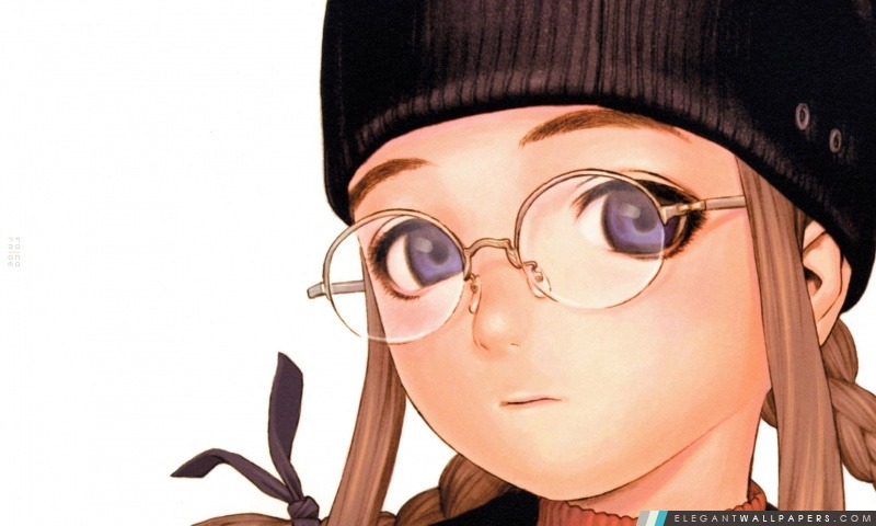 Anime Girl With Glasses, Arrière-plans HD à télécharger