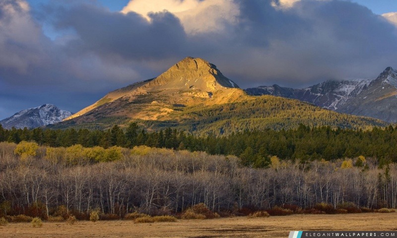 Aube sur l'avant Rocky Mountain gammes de parc national Montana, Arrière-plans HD à télécharger