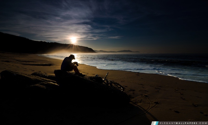 Lone Photographe sur la plage, Arrière-plans HD à télécharger
