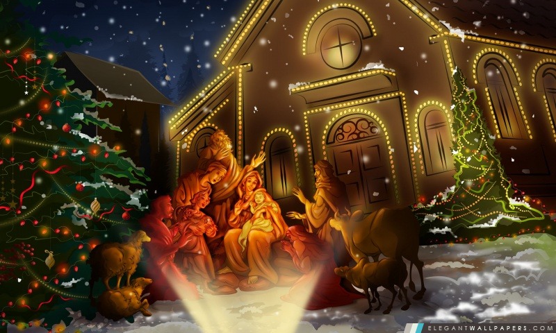 Nuit naissance de Jésus, Arrière-plans HD à télécharger