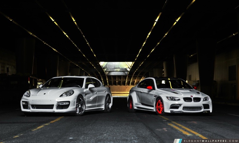 Porsche Panamera et BMW M3, Arrière-plans HD à télécharger
