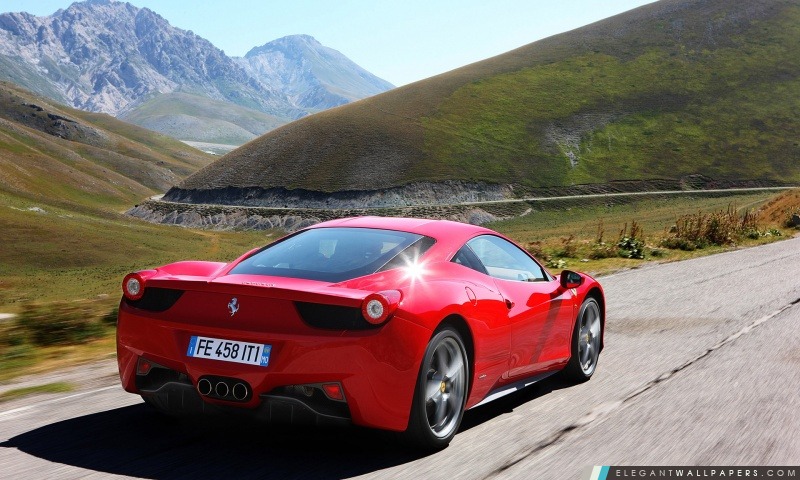 Ferrari 458 Italia Vue de dos, Arrière-plans HD à télécharger