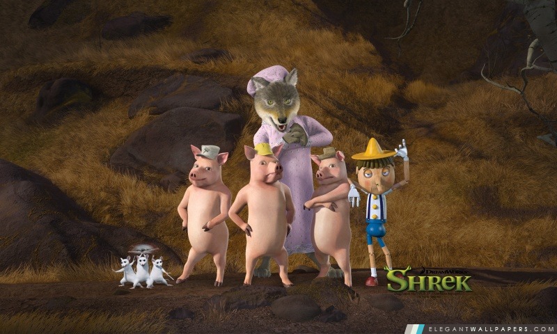 Les Trois Petits Cochons Et Pinocchio, Arrière-plans HD à télécharger