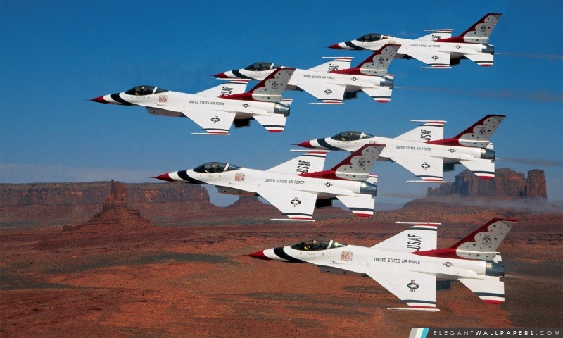 Thunderbirds de vol en formation sur Monument Valley, Arrière-plans HD à télécharger