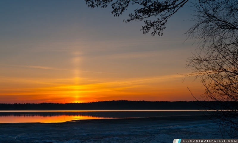 Sunrise, Littoistenjarvi Lake, Kaarina, Finlande, Arrière-plans HD à télécharger