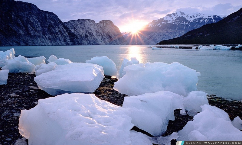 Lac Glacier Montagnes 4, Arrière-plans HD à télécharger