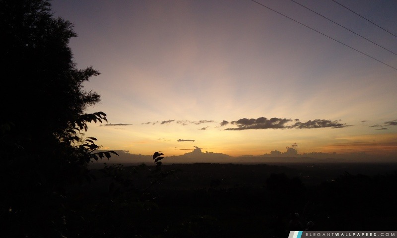 Coucher de soleil à Mont Pancer Indonésie, Arrière-plans HD à télécharger