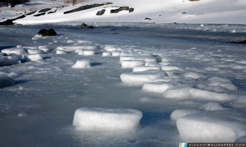 Rivière blocs de glace, hiver, Arrière-plans HD à télécharger