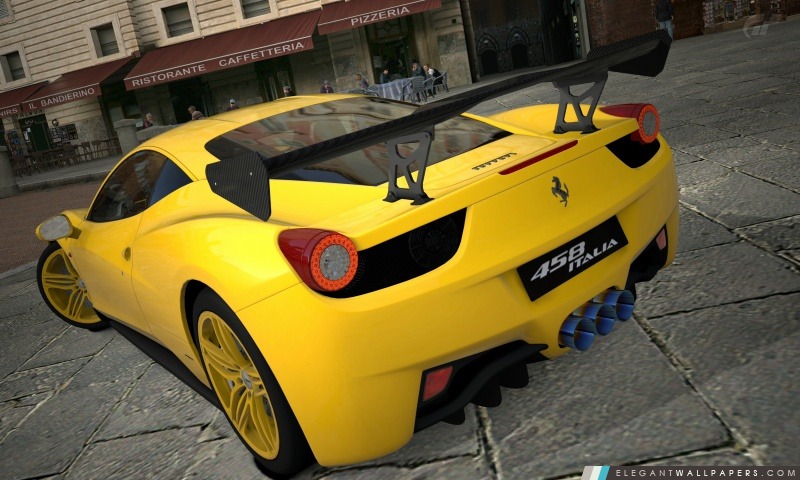 458 Italia mat jaune, Arrière-plans HD à télécharger
