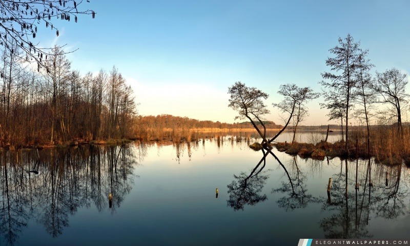 Paysage d'automne, le lac, Arrière-plans HD à télécharger