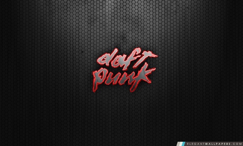 Daft Punk Logo Rouge, Arrière-plans HD à télécharger