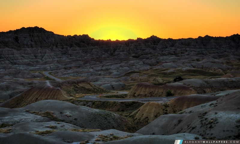 Parc national de Badlands Coucher de soleil, le Dakota du Sud, Arrière-plans HD à télécharger