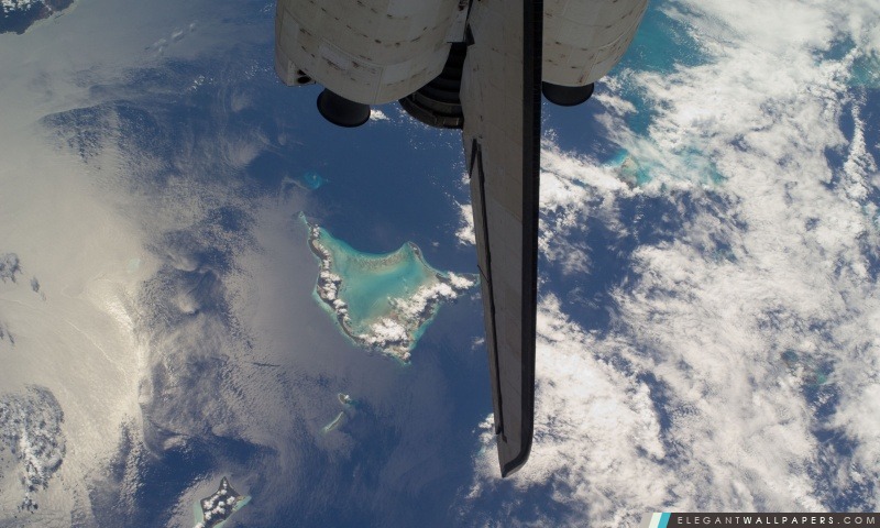 Vue de l'espace de l'île Bahamas, Arrière-plans HD à télécharger