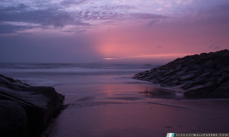 Coucher de soleil sur la plage Aberavon, Arrière-plans HD à télécharger