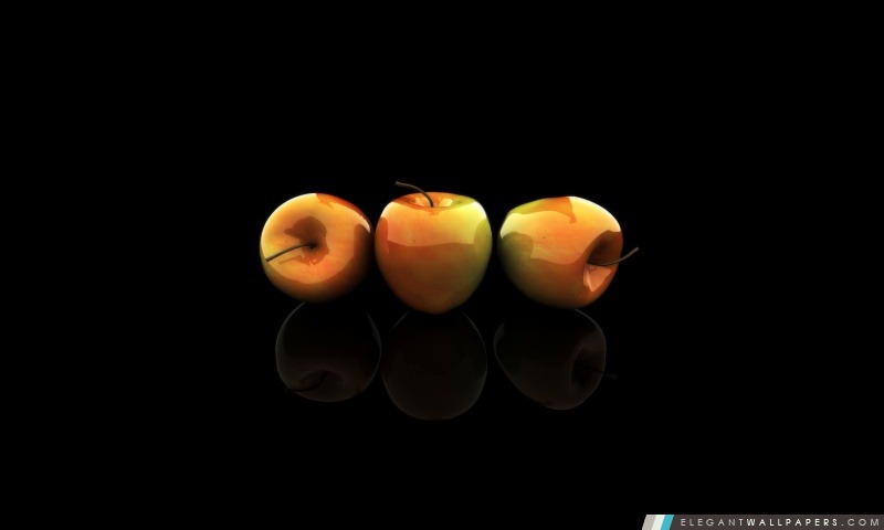 3d Trois Pommes, Arrière-plans HD à télécharger