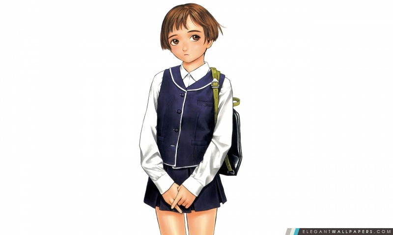 Anime School Girl, Arrière-plans HD à télécharger
