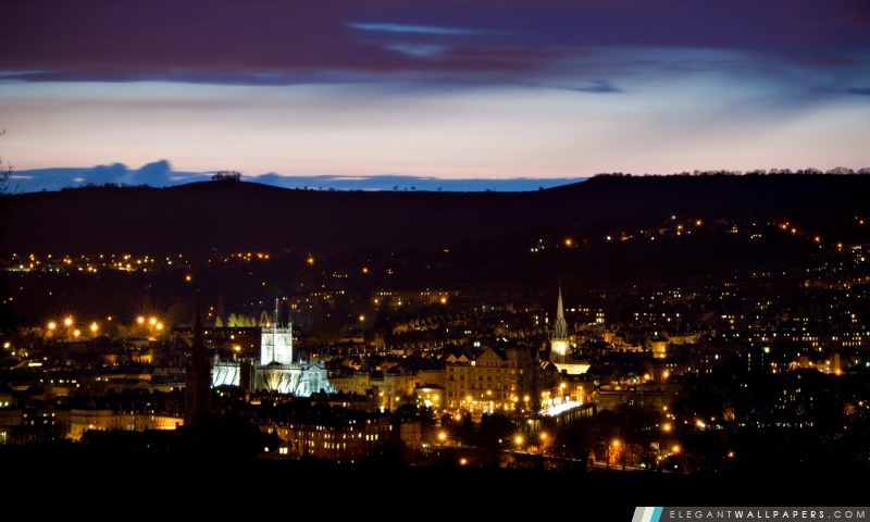 Vue panoramique ville la nuit, Arrière-plans HD à télécharger