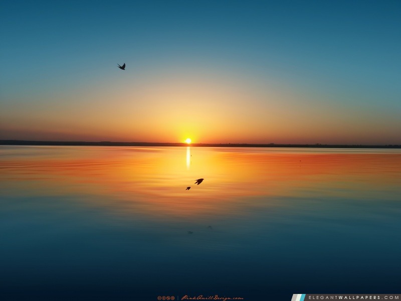 Coucher de soleil sur le lac Siutghiol, Arrière-plans HD à télécharger