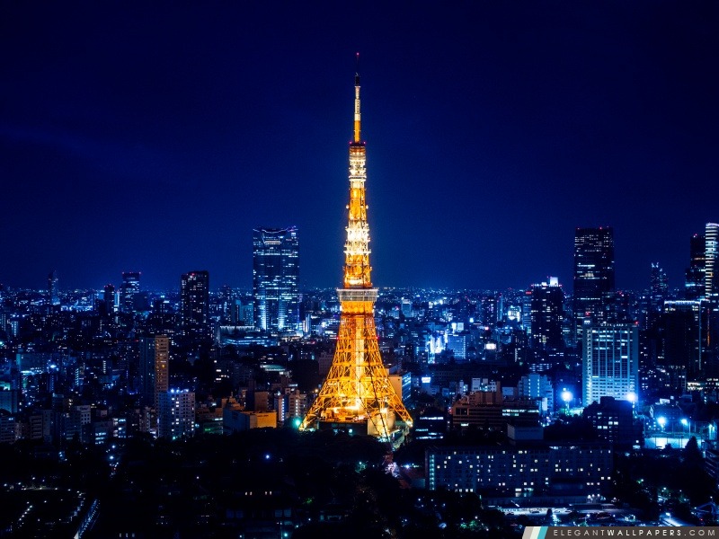 Tour de Tokyo la nuit, Arrière-plans HD à télécharger