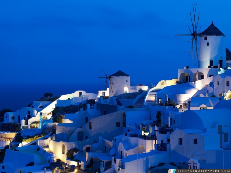 Grèce, Santorini, Arrière-plans HD à télécharger