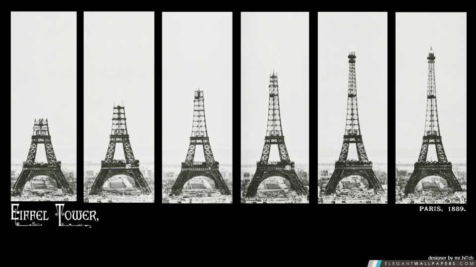 Tour Eiffel Construction, Arrière-plans HD à télécharger