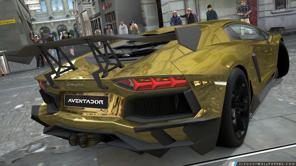 Lamborghini Aventador LP700-4 Gold Chrome, Gran Turismo 5, Arrière-plans HD à télécharger