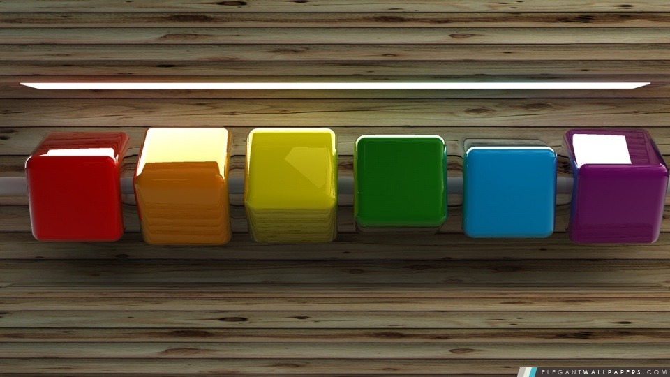 Rangée de cubes colorés, Arrière-plans HD à télécharger