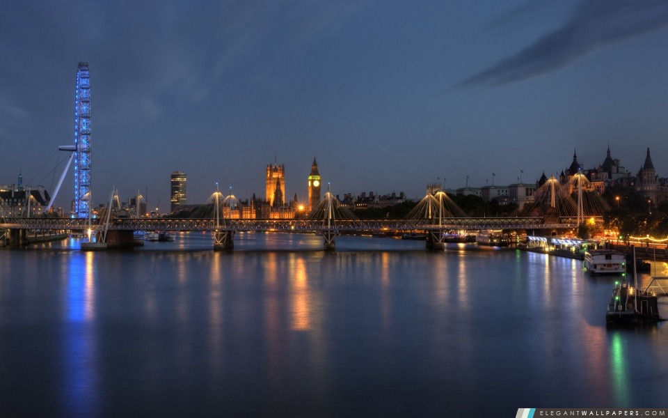 Londres la nuit Panorama, Arrière-plans HD à télécharger