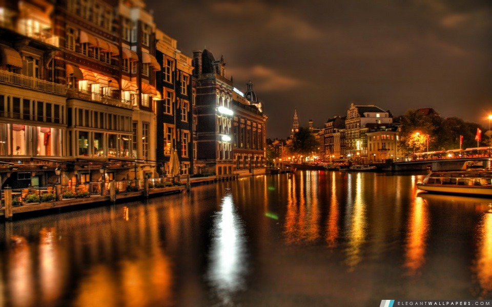 Nuit à Amsterdam, Arrière-plans HD à télécharger